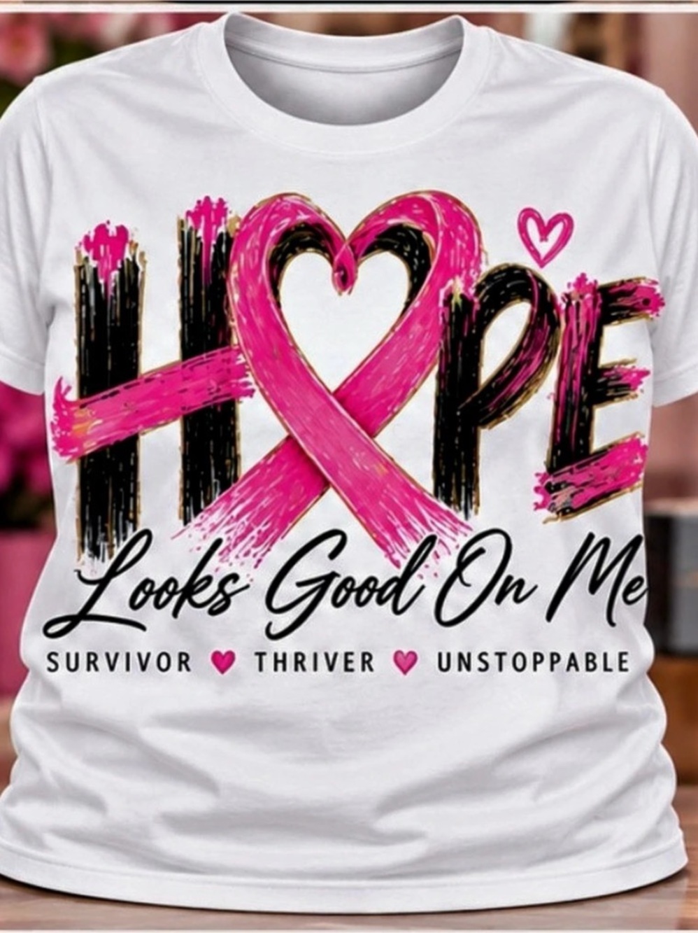 Pink Hope Graphic Short Sleeve Tee